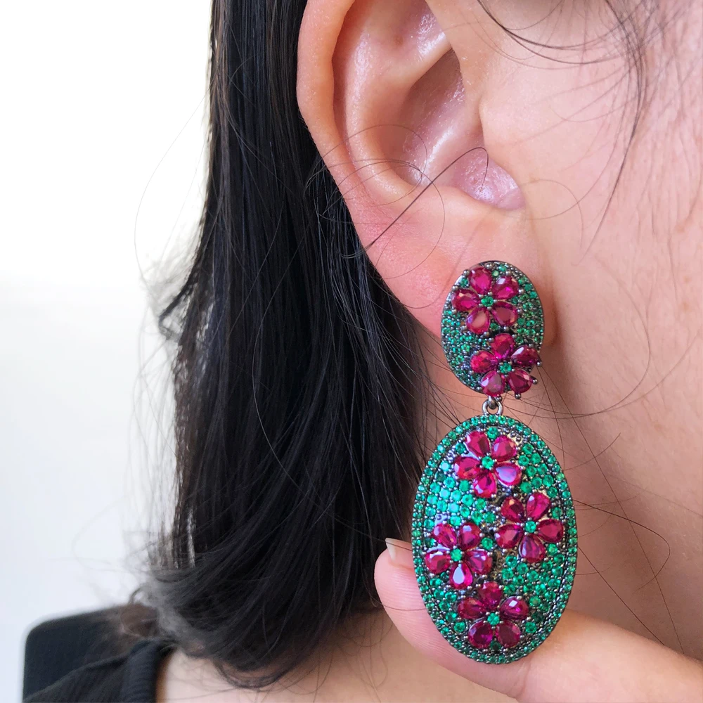 Женские свадебные серьги GODKI новые роскошные в африканском стиле с цветами