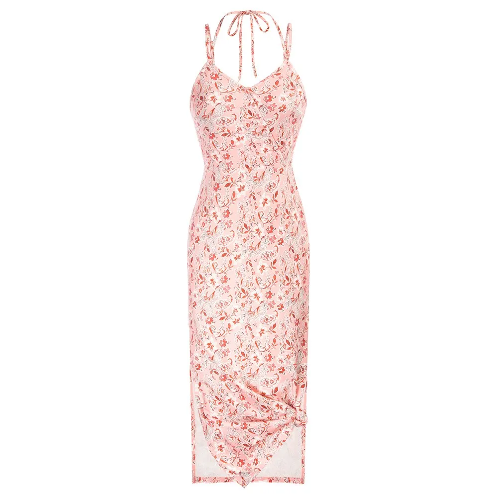 

GRACE KARIN Women's Casual Dresses Sleeveless Split Floral Print Beach Maxi Long Dress Summer Sides Slit Bodycon Dress A30