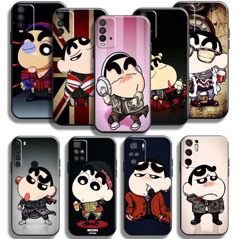 

Cartoon Cute Crayon Shin-chan For Xiaomi Redmi Note 10 10S 10T 9 9S 9T 5G 8 8T Pro Case For Redmi 10 9 9T 9A 9C 8 8A Phone Case