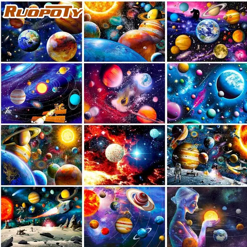 

RUOPOTY 5d Diamond Painting New Arrivals Moon DIY Diamond Mosaic Full Square Landscape Kits Embroidery Decor For Home