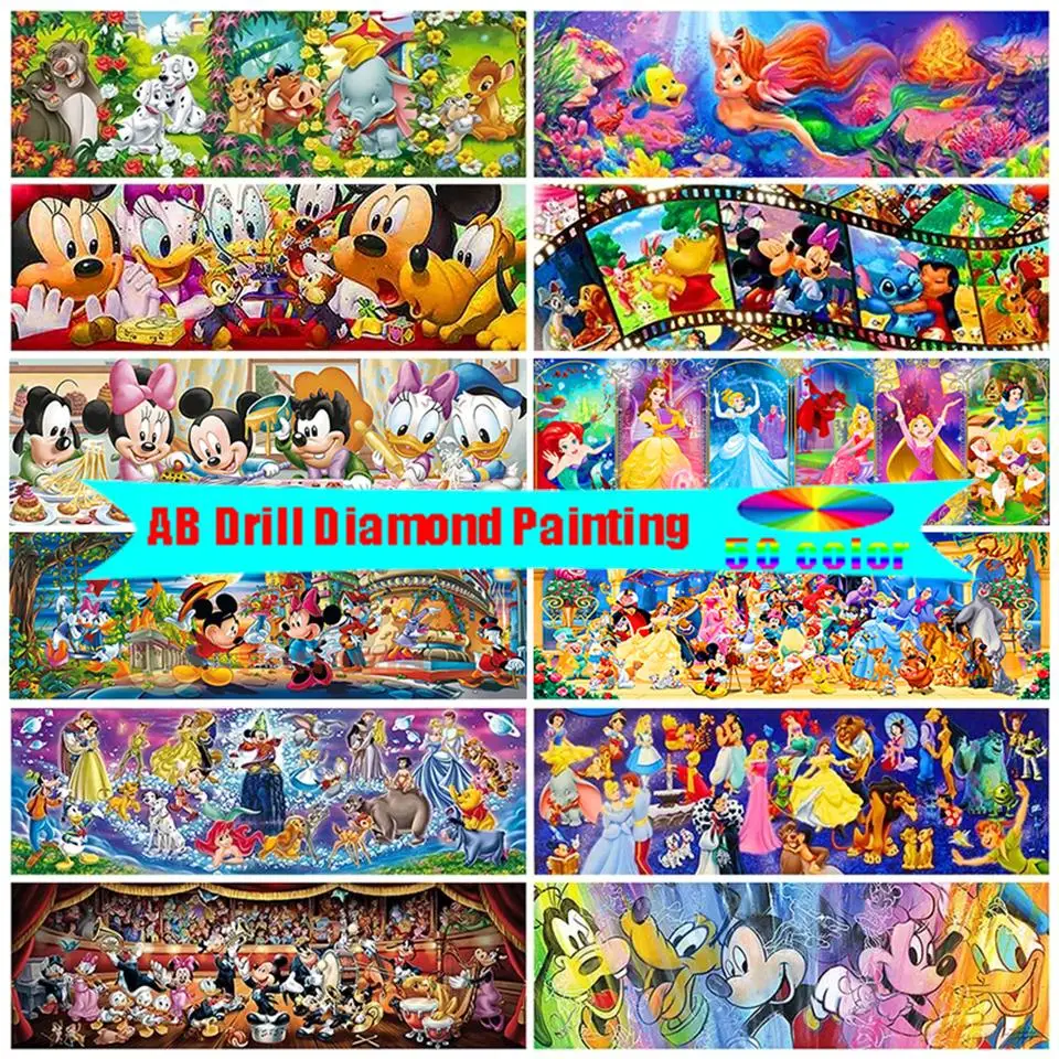 

Disney AB Diamond Art 5D Full Drill Diamond Painting Princess Mickey Mouse Cross Stitch Embroidery Kit Mosaic Picture Home Decor