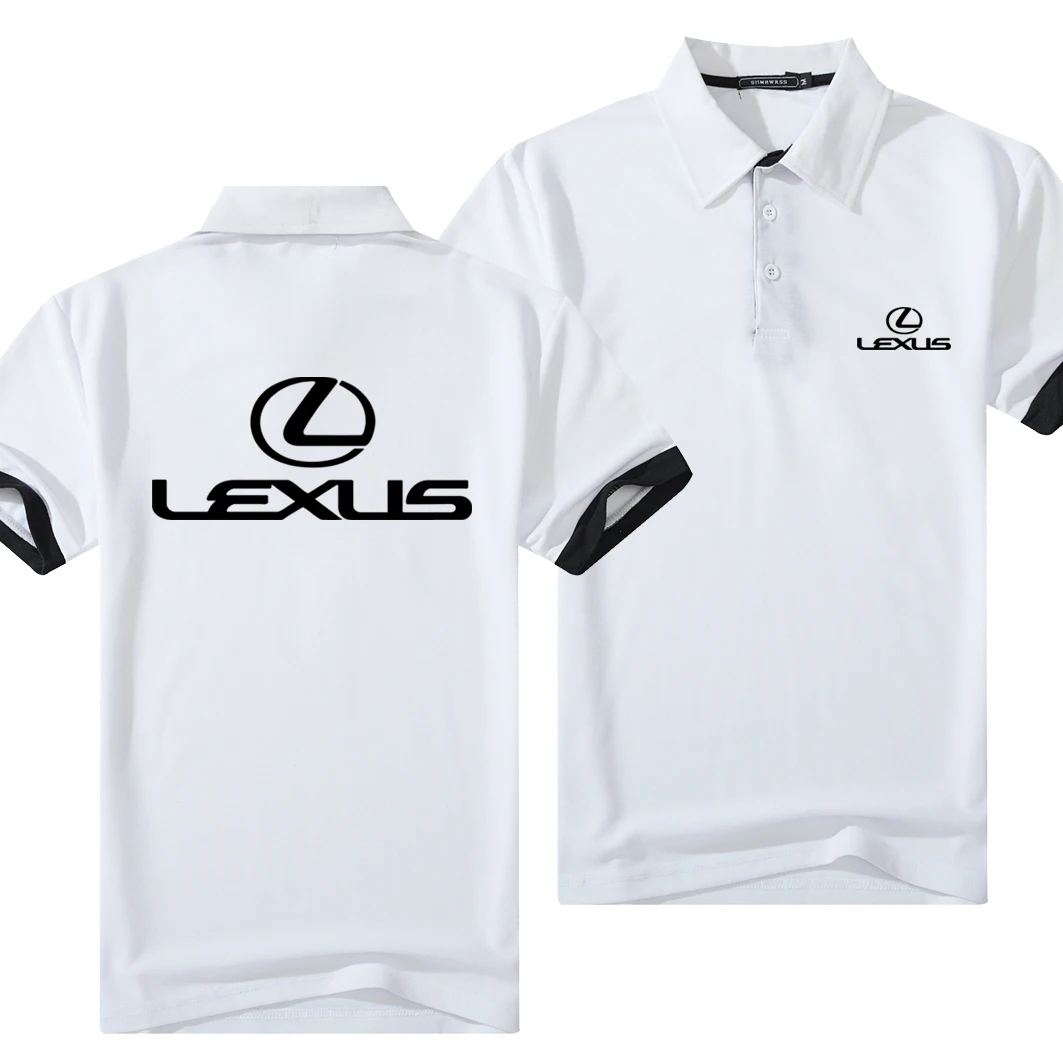 

Summer New LEXUS Brand Lapel Polo Fashion Men Cotton T-Shirts Casual Breathable Short Sleeve
