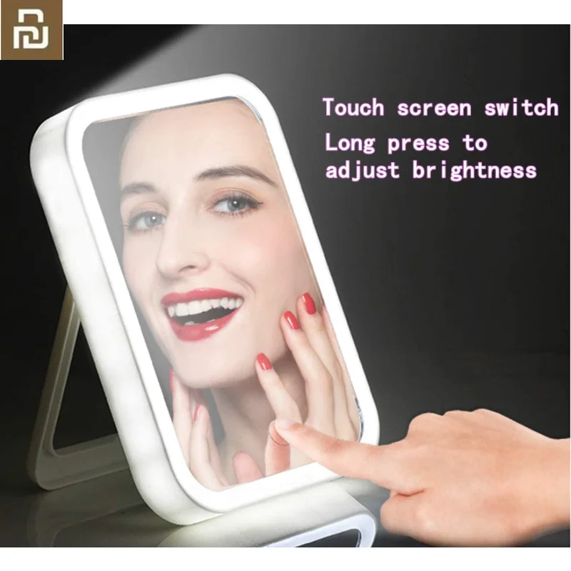 

Youpin LED Makeup Mirror Touch Screen 3 Light Portable Standing Folding Vanity Mirroir 5X Magnifying Compect Cosmetics Mirror