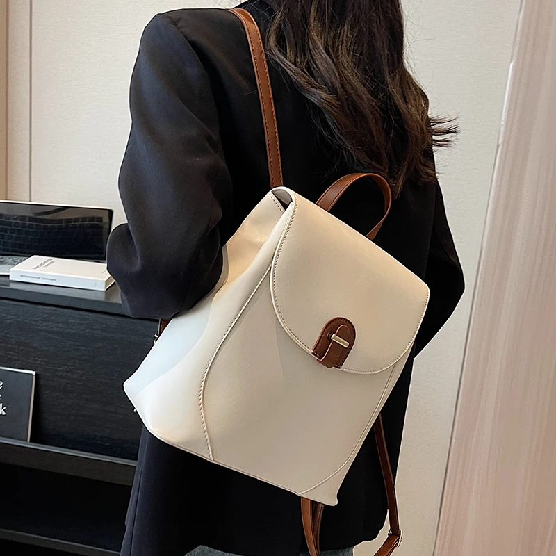 

High Quality Women Pu Leather Backpacks Fashion Ladies Small Shoulder Travel Bags Casual Female School Bags for Teenager Girls