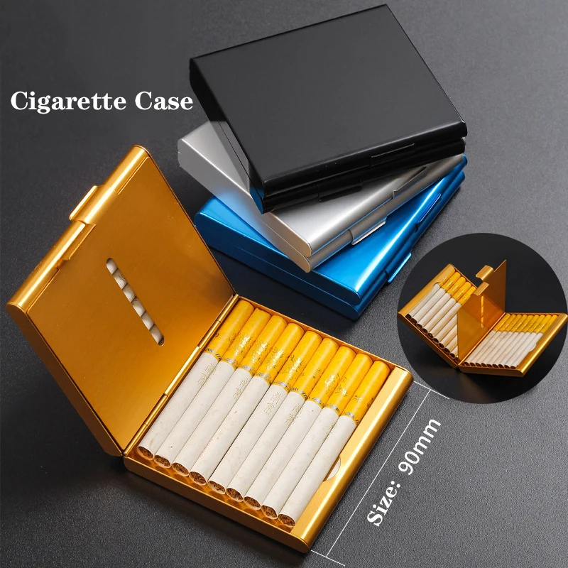 

Hold 20 Cigarete Case Cover Creative Folio Aluminum Cigarette Case Smoking Box Sleeve Pocket Credit Bank ID Card Holder Gifts