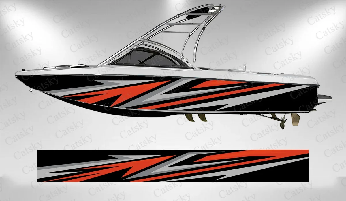 Молния графическая абстрактная геометрия лодка обертка наклейка виниловая для