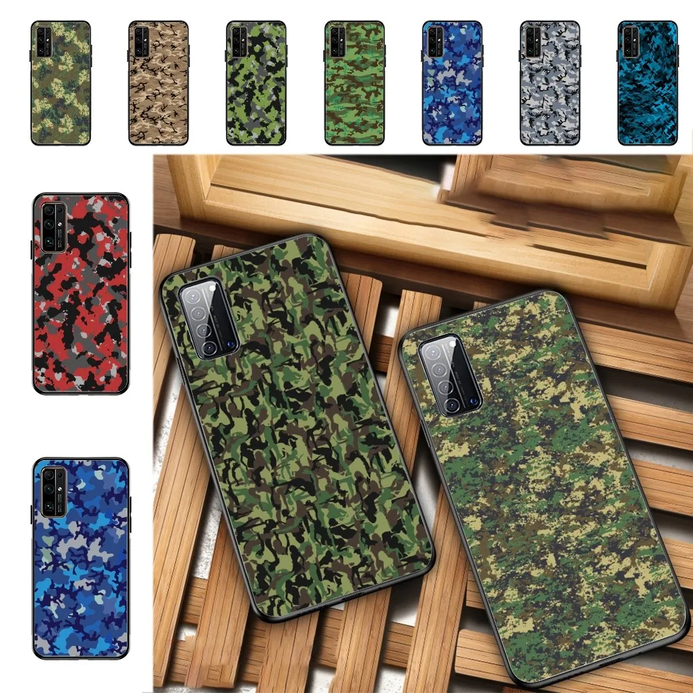 

Camouflage Military Camo Back Phone Case For Huawei Honor 10 lite 9 20 7A pro 9X pro 30 pro 50 pro 60 pro 70 pro plus