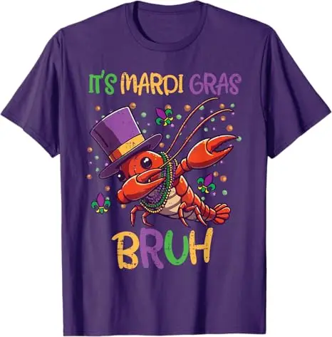 Фото Детская футболка It Mardi Gras Bruh Crayfish Dab Fat Tuesday для мальчиков и девочек, модная футболка с короткими рукавами и графической надписью Sons, новинка, подарок №2