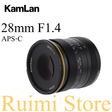 Kamlan 28 мм f1.4 Широкий формат APS-C объектив с широкой диафрагмой и ручной фокусировкой Для беззеркальных камер