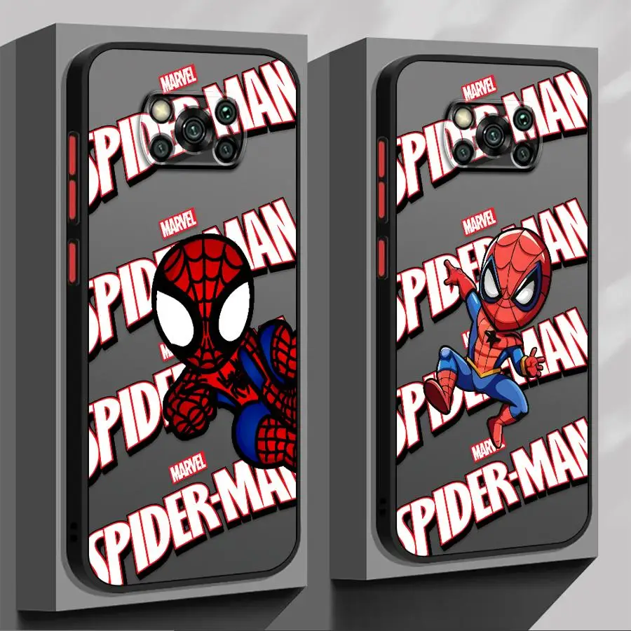 Фото Чехол Q-Version Jumping Spider Man для Xiaomi Poco C51 C50 M5s X3 NFC C40 X3 X4 X5 Pro F3, матовый чехол для телефона №1