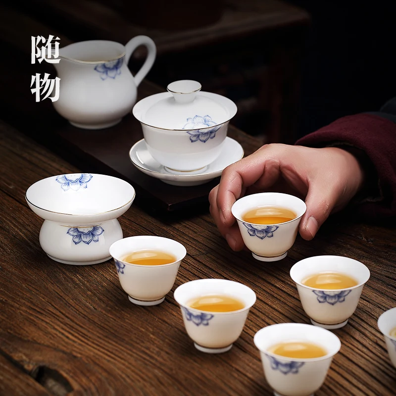 Чайная посуда Gaiwan Chawan набор из чаши для супа китайские кружки кунг-фу фарфоровая