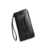 new mens clear wallet leather genuine multifunctional large capacity mens phone trendy purses clutch bags wholesale portfel men