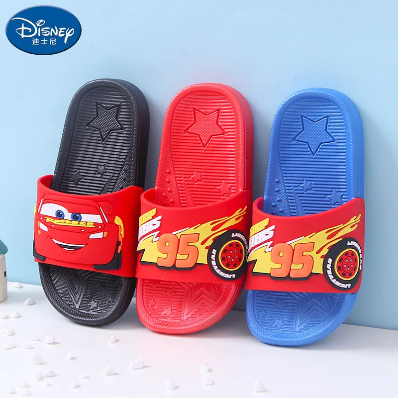 

Детские сандалии и тапочки Disney с мультяшным рисунком, тапочки для мальчиков с мягкой подошвой для дома, для ванной комнаты, обувь для родите...