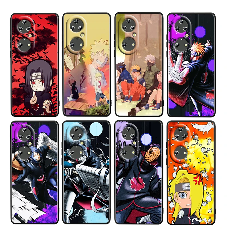 

Hot Cute Anime NARUTO Boy For Huawei P50 P20 P30 P40 5G P10 Pro Lite E Plus P9 Lite Mini TPU Silicone Soft Black Phone Case Capa