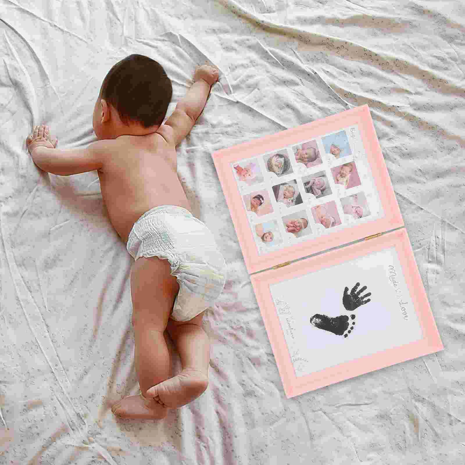 

Newborn Fingerprint Footprint Frame Baby Growth Process Recording Photo Frame