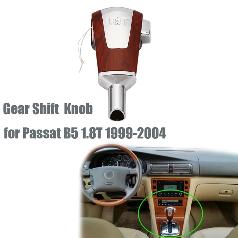 

Cherry Wood & Chrome Automatic Gear Shift Knob Shifting Handball For-Passat B5 1.8T 1999-2004 3BD713139