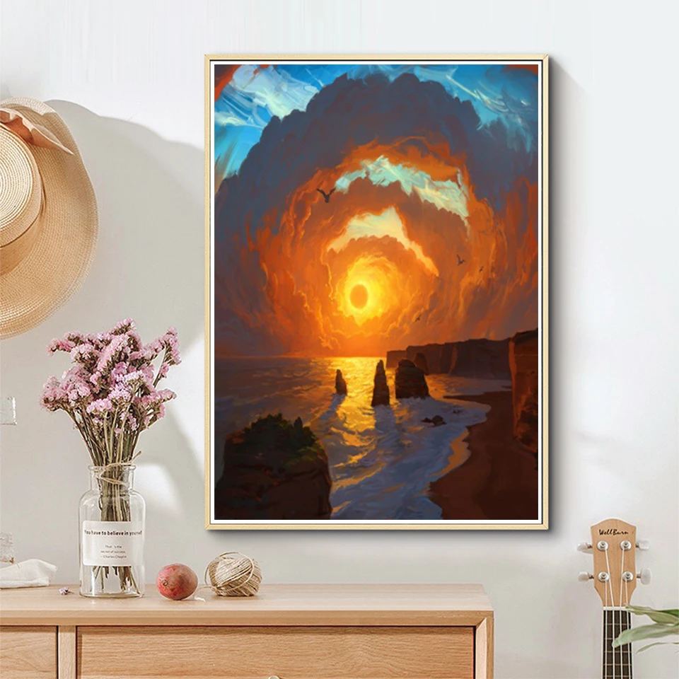 AB сказочная пыль 5D DIY комикс пейзаж алмазная живопись искусство картина вышивка