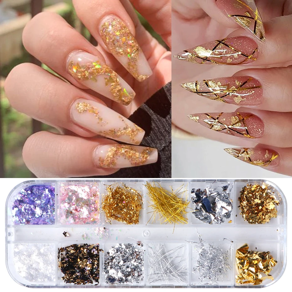 12 цветов огненный опал для ногтей порошок хлопья Аврора блестки блестящий