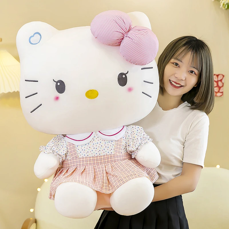 Big Size Hello Kitty Plush Toys Sanrio Cute Anime Peripheral
