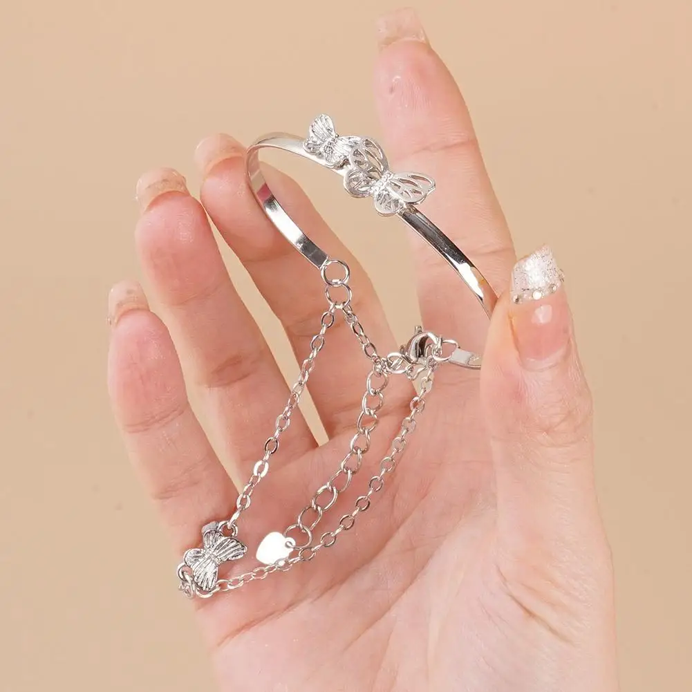 Двухслойный темпераментный браслет-бабочка в стиле ретро уникальный дизайн