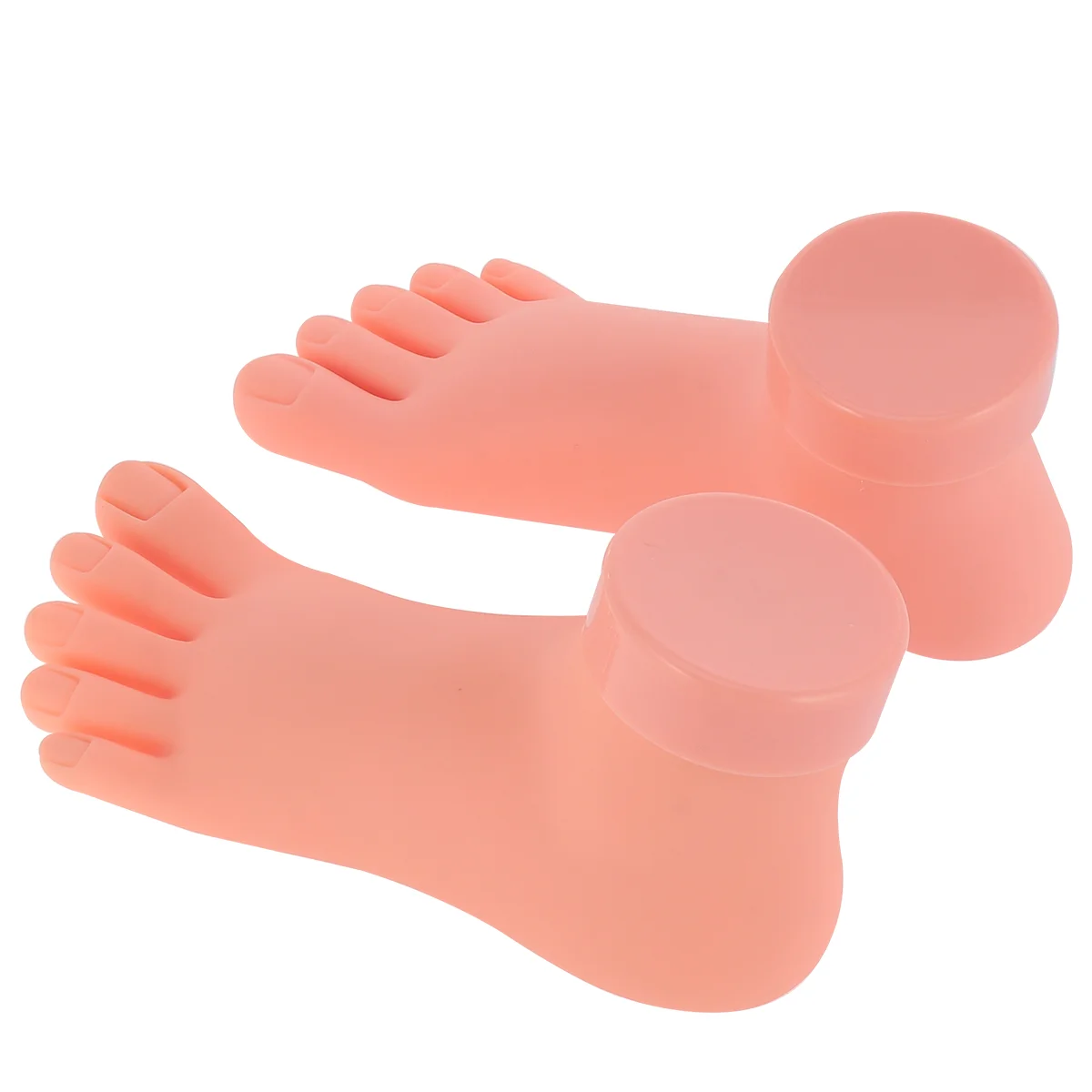 2 Pcs/1 Pedicure Tools Mannequin Foot Practice Kit Pedicure Practice Foot Manikin Foot Nails Silicone Practice Foot