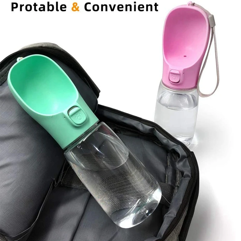 

Портативная бутылка для воды для собак, непротекающая бутылка для воды большой емкости с чашей для питья, легкая