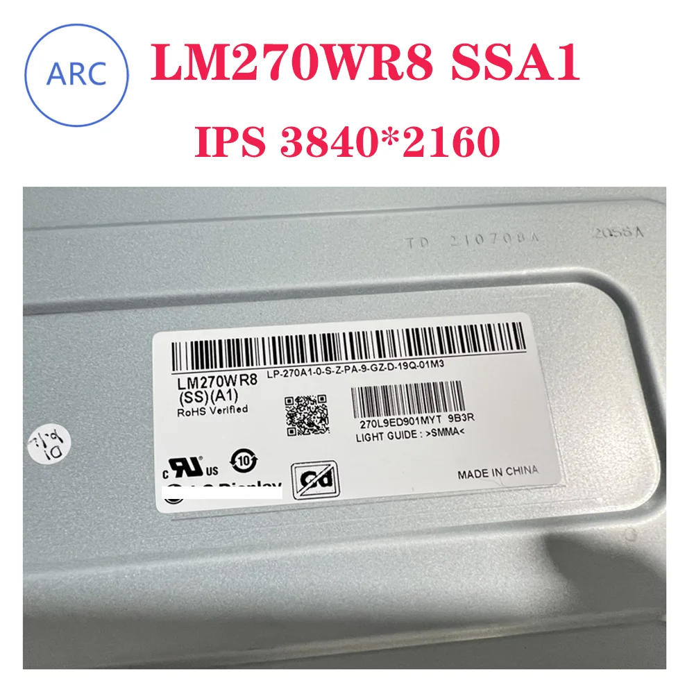 Фото Новая оригинальная модель ЖК-экрана LM270WR8 SSA1 IPS UHD 3840*2160 4K144HZ LM270WR8(SS)(A1) №2