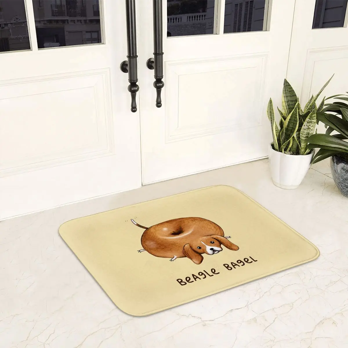 Нескользящий коврик Beagle Bagel напольный впитывающий ковер для кухни входа дома