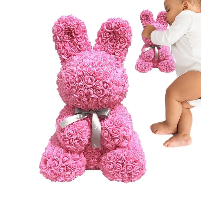 

Роза цветок кролик в подарочной коробке романтические вечные цветы Вечный День Святого Валентина Декор на годовщину День рождения Рождест...