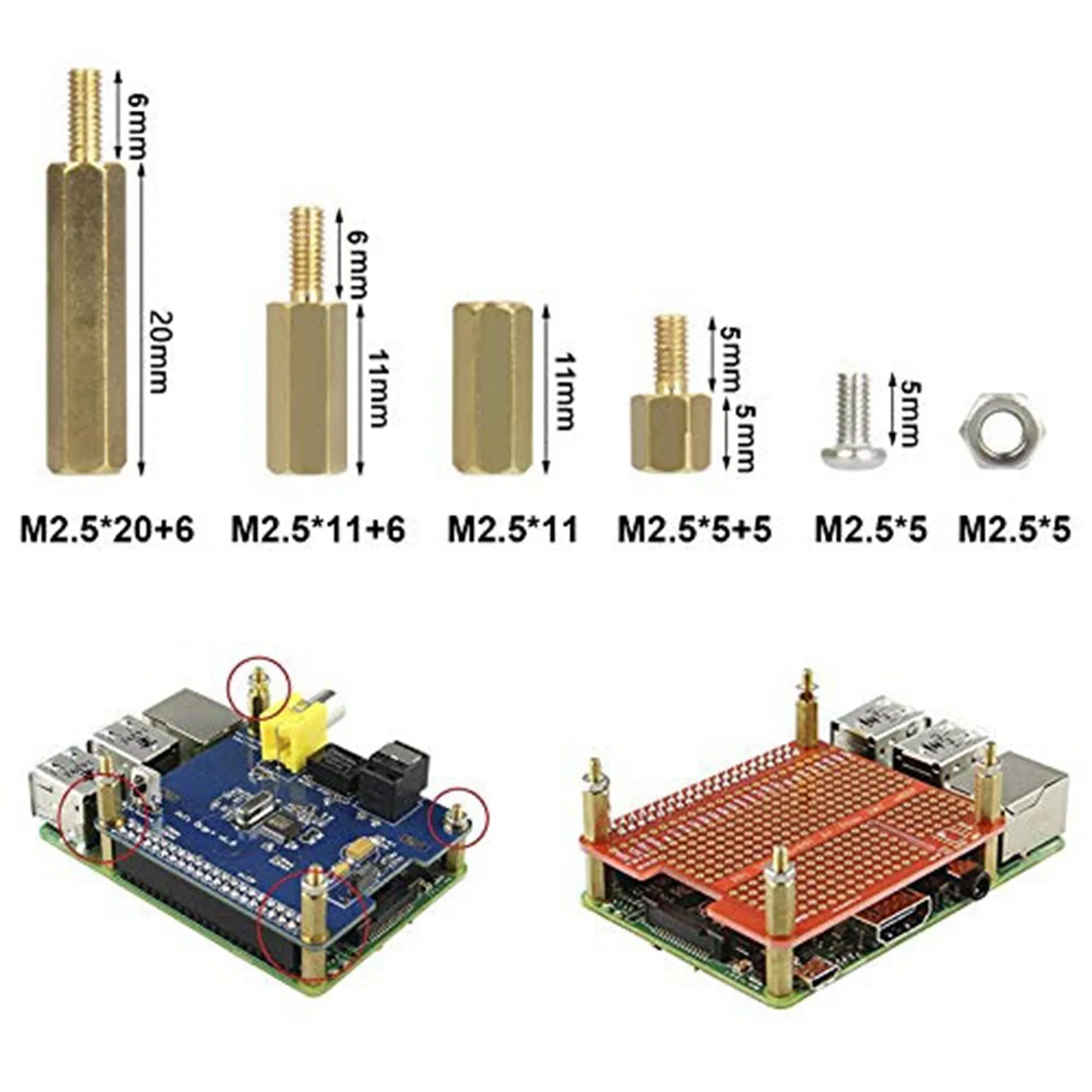 120 шт. инструмент для установки Raspberry Pi 4 Model B/3B +/3B серии M2 5 шестигранная латунная