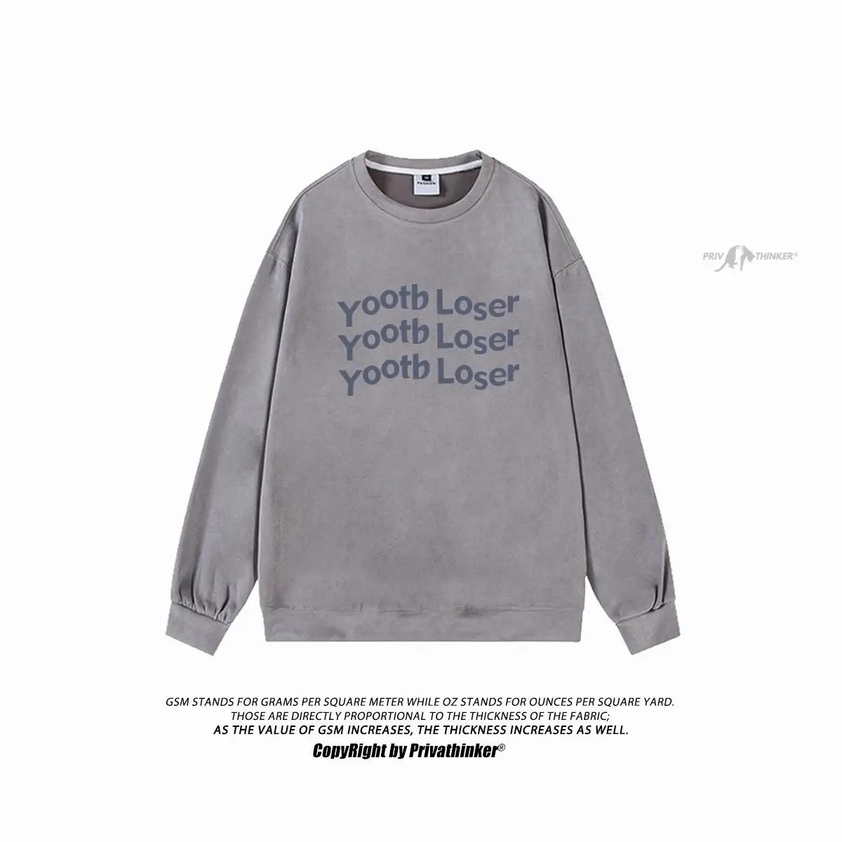 

Privathinker Letter Graphic Printed Sweatshirt Men Retro Suede Tops 2024 Streetwear Oversized Male Hoodies Pullovers