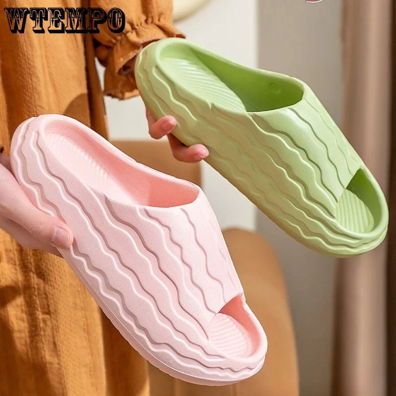 WTEMPO Woman Slippers Thick Bottom Fashion Style Platform Bathroom Slides Nonslip Trend Watermelon Designer Shoes Wholesale
