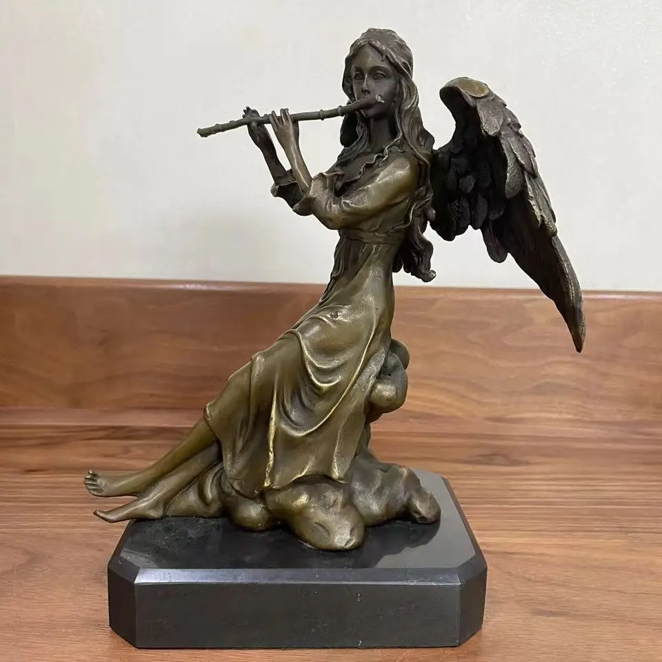 

Бронзовая статуэтка ангельской девушки, статуэтка, Западная Античная скульптура, Лидер продаж, стильное украшение для дома