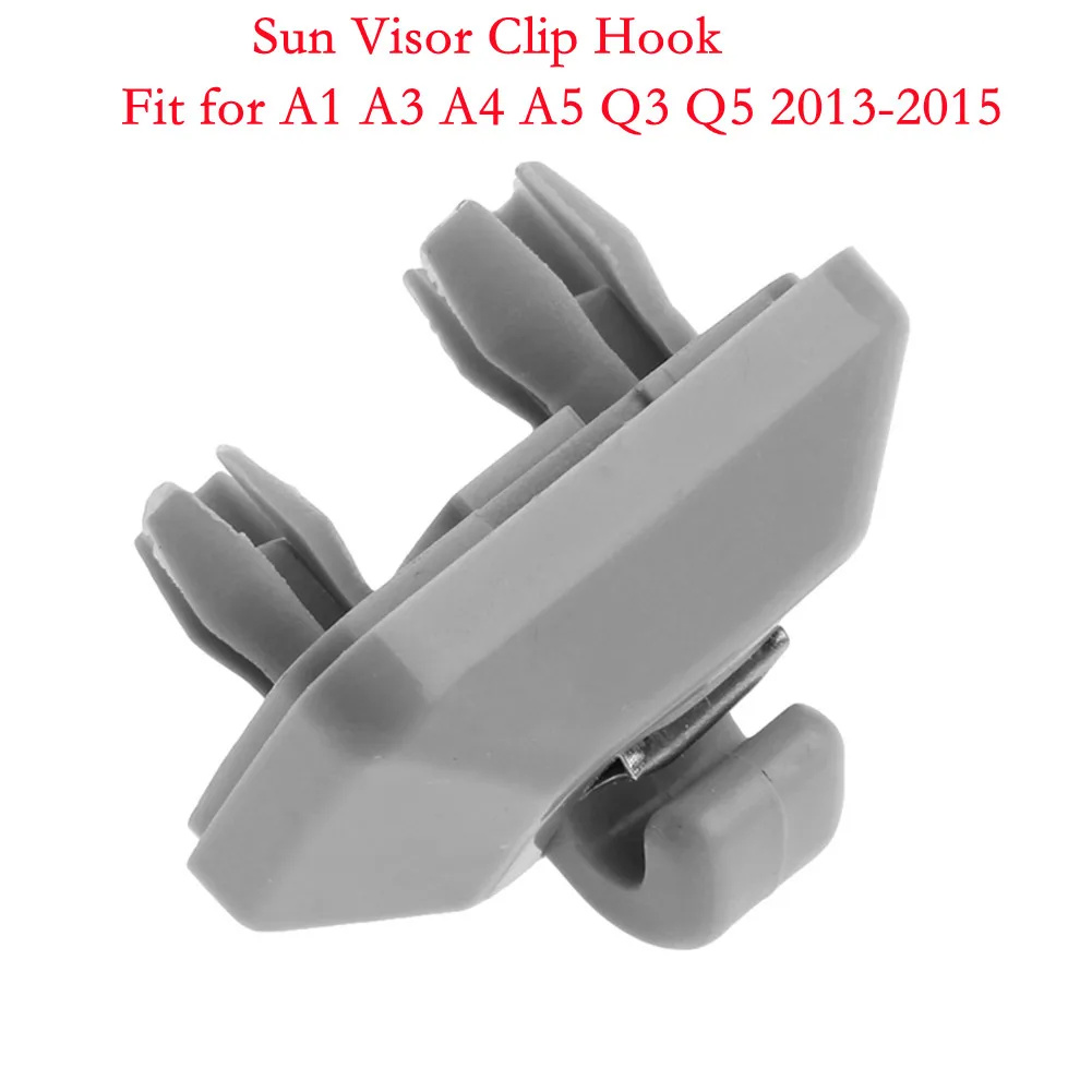 

1pcs Grey Inner Sun Visor Hook Clip Soul Bracket Fit For A1 A3 A4 A5 Q3 Q5 2013-2015 Grey Plastic Sun Visor Car Accessory