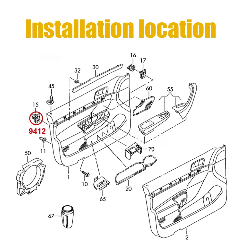 10 шт. новые зажимы для отделки внутренней дверной карты автомобиля 6Q 0868243 6Q08-68243