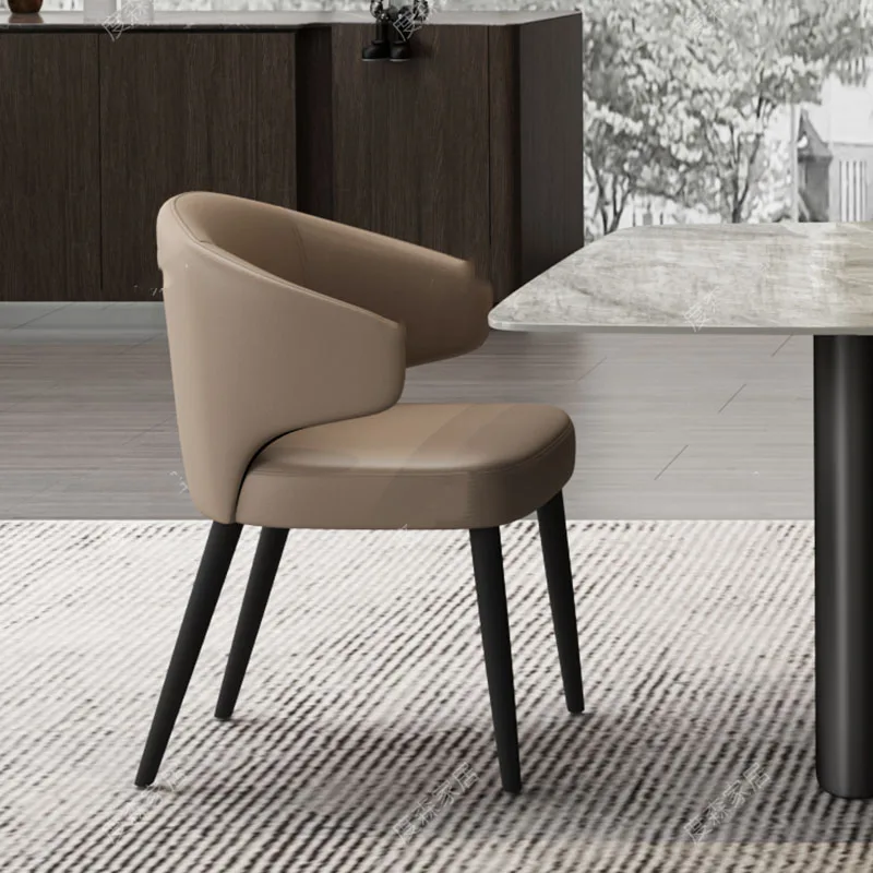 Дешевый обеденный стул с низкой спинкой черные ножки мягкий для спальни