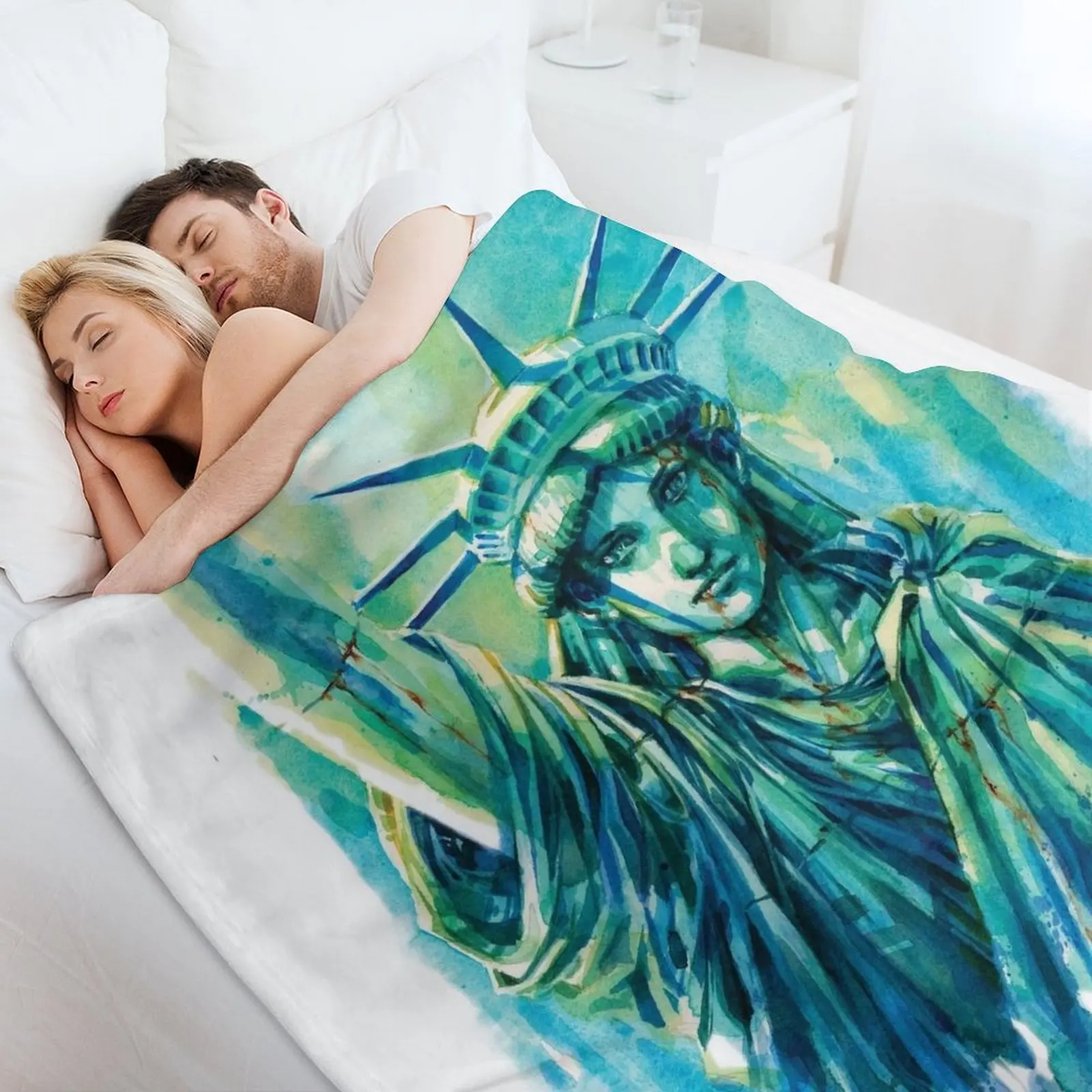 Оригинальное одеяло с акварелью для дам Liberty самых разных размеров теплые зимние