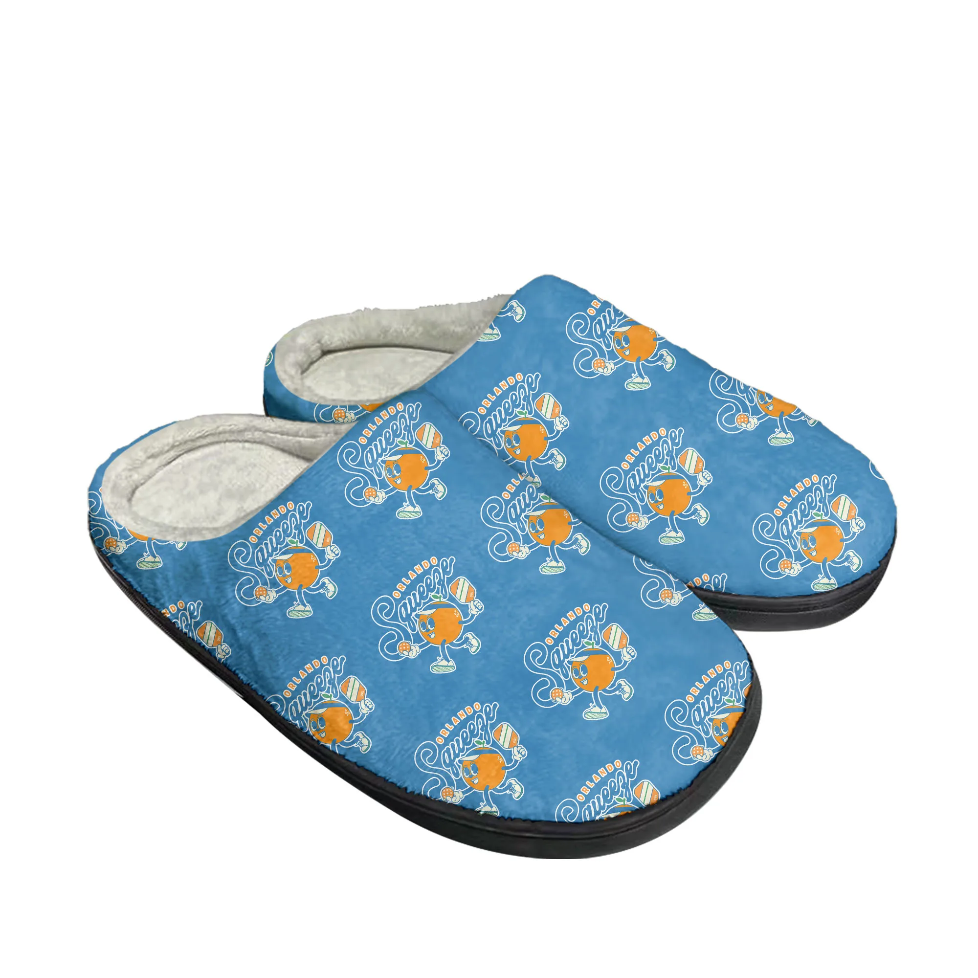 

ORLANDO SQUEEZE pickleball Home Cotton Slippers Mens Womens Plush Bedroom Casual Keep Warm Shoes Thermal Indoor Customized DIY