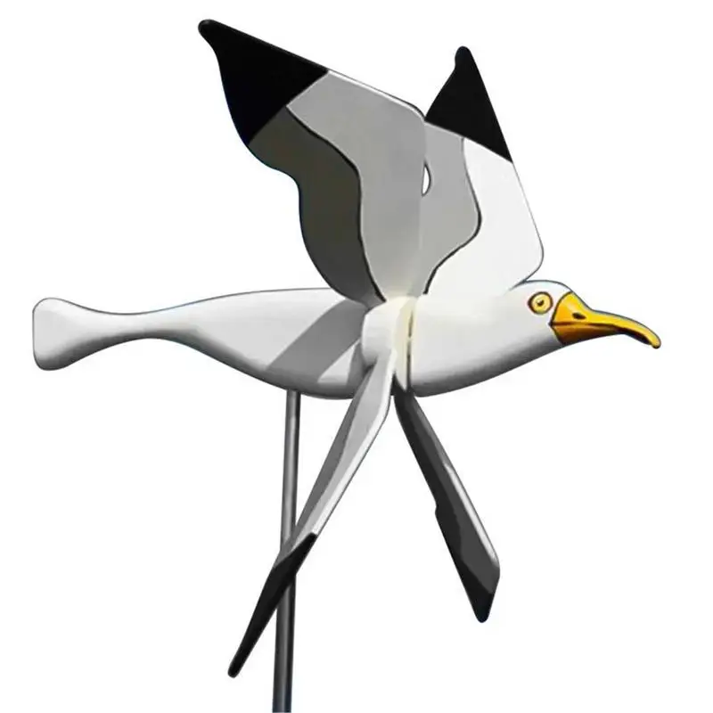 

Ветряная мельница для морской чайки, водонепроницаемая садовая статуя, художественная, белая, Морская Чайка, палка для украшения двора, садовый ветряной индикатор, украшение