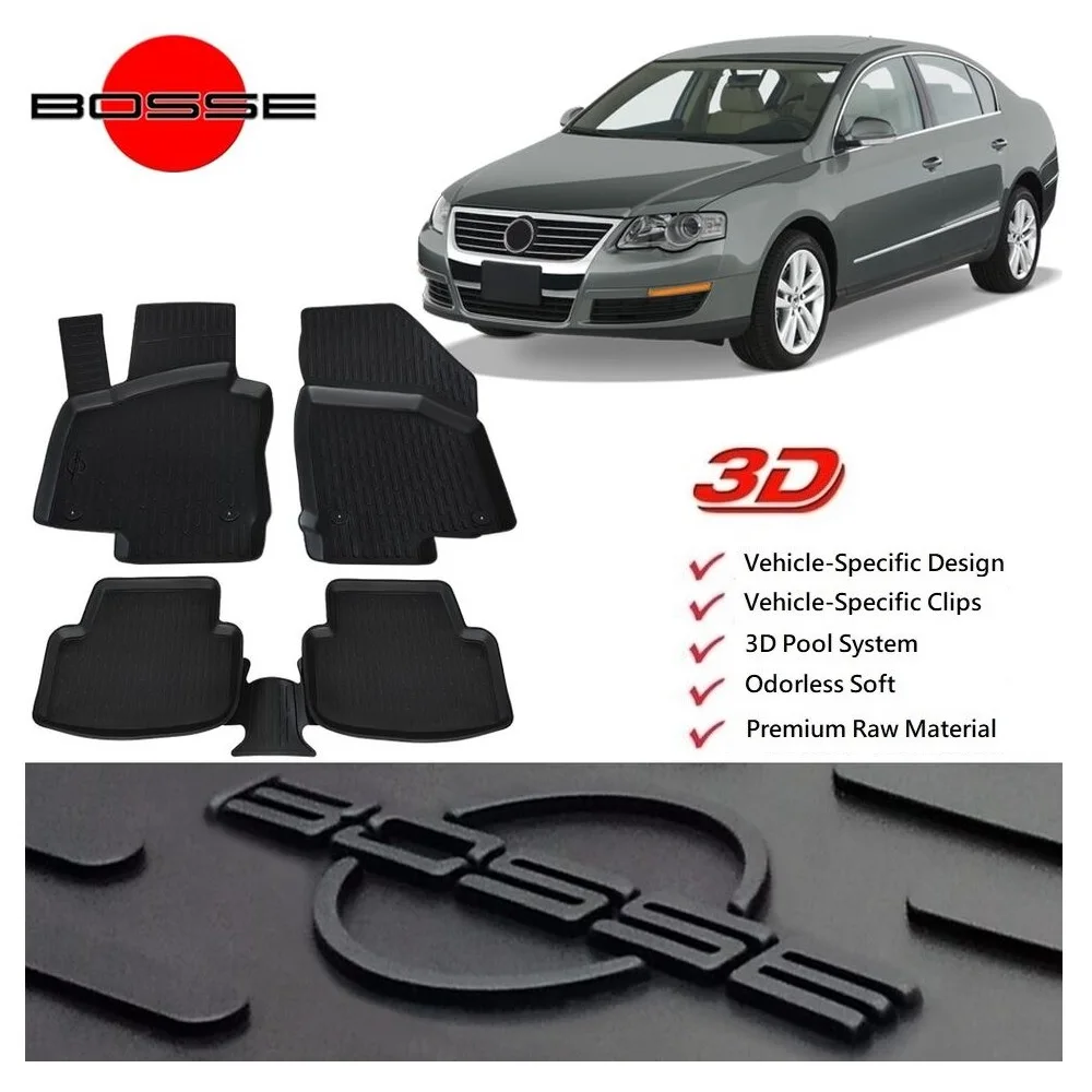 

3D Pool Car Mats for Volkswagen Passat B6 2005 2010 Auto Interior Carpet Protector Accessories Rubber Luxury Floor Non Slip