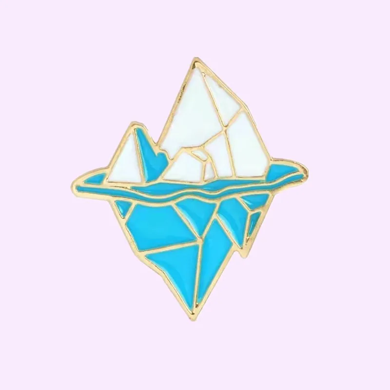 Игольницы-броши Badge Drop Shipping Iceberg с рисунком эмали на воротнике, декоративные аксессуары для джинсов с подарком для друга, оптом.