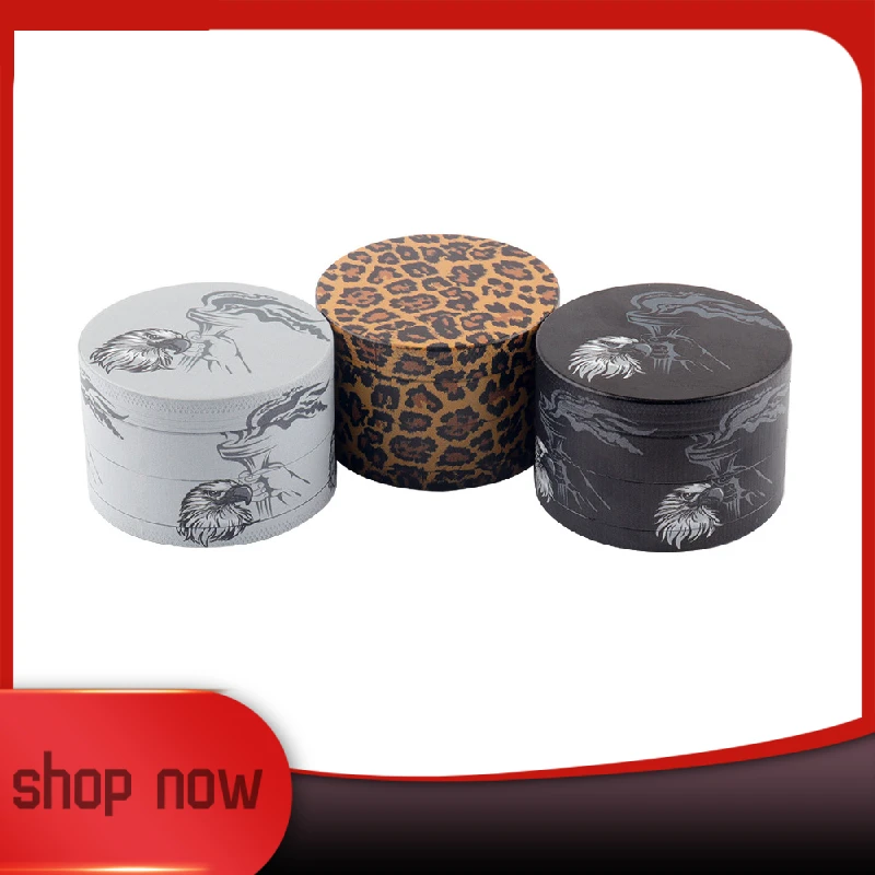 

Tobacco Grinder Leopard Pattern 40/50/63MM 4-Layers Household Spice Herb Crusher Cutter Cigarette Accessories Dropshipping 1PC