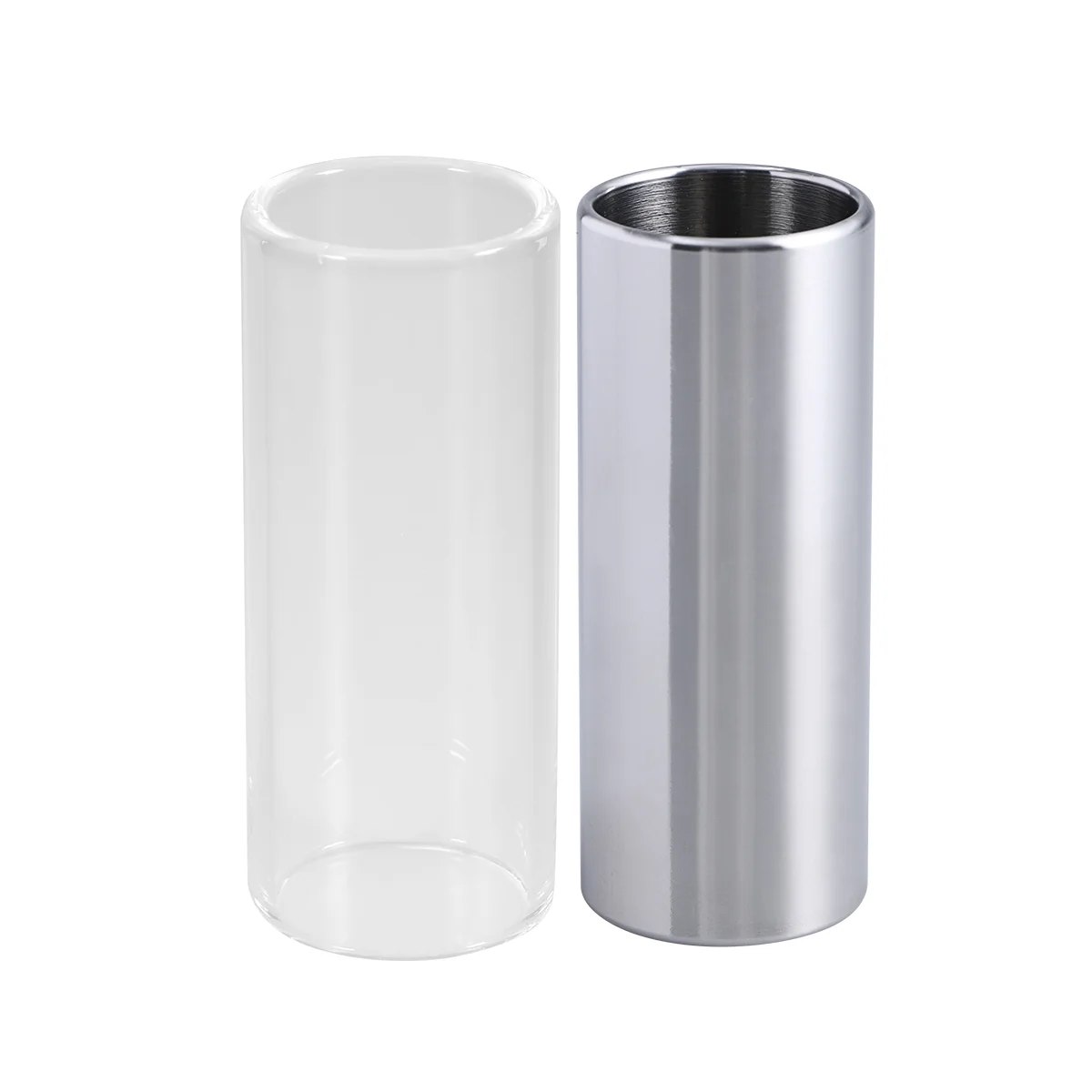 

4 Pcs Stainless Steel Guitar Slide Medium Bottleneck Brass Fittings Accessories
