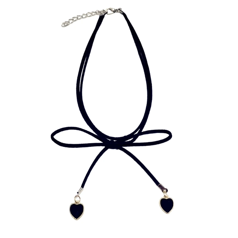 

E0BF Stylish Adjustable Choker Bowknot Choker Necklace Gift for Women Girls Teens