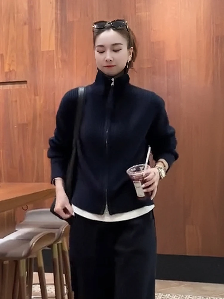 Женская трикотажная верхняя одежда с двойной молнией Design Sense и длинными рукавами