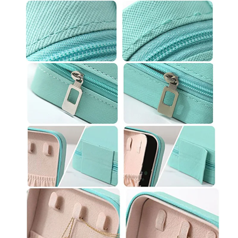 Portable Jewelry Organizer Display Travel Jewelry Case Boxes Ear Studs Earring Leather Storage Jewelry Box Woman