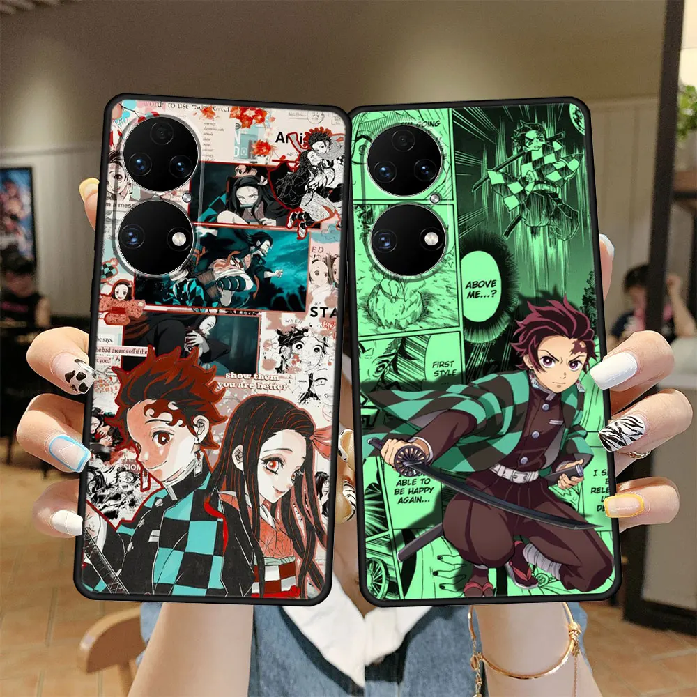 

Phone Black Demon Slayer Paper Funda Case Coque for Huawei P30 P40 Lite 9 SE P20 Pro Nova 5T P50 Y9 2021 8i 2019 P50E 7i Y6 Y7