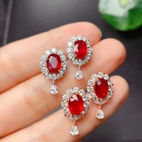 natural ruby earrings ladies silver jewelry new years girl party gifts earrings for women sterling silver 925