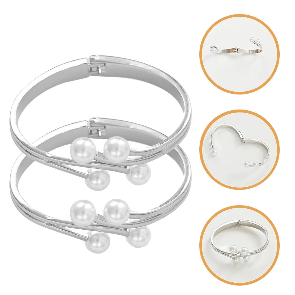 

2pcs Metal Curtain Tie Backs Curtain Tiebacks Pearl Decor Curtain Clips Curtain Accessories