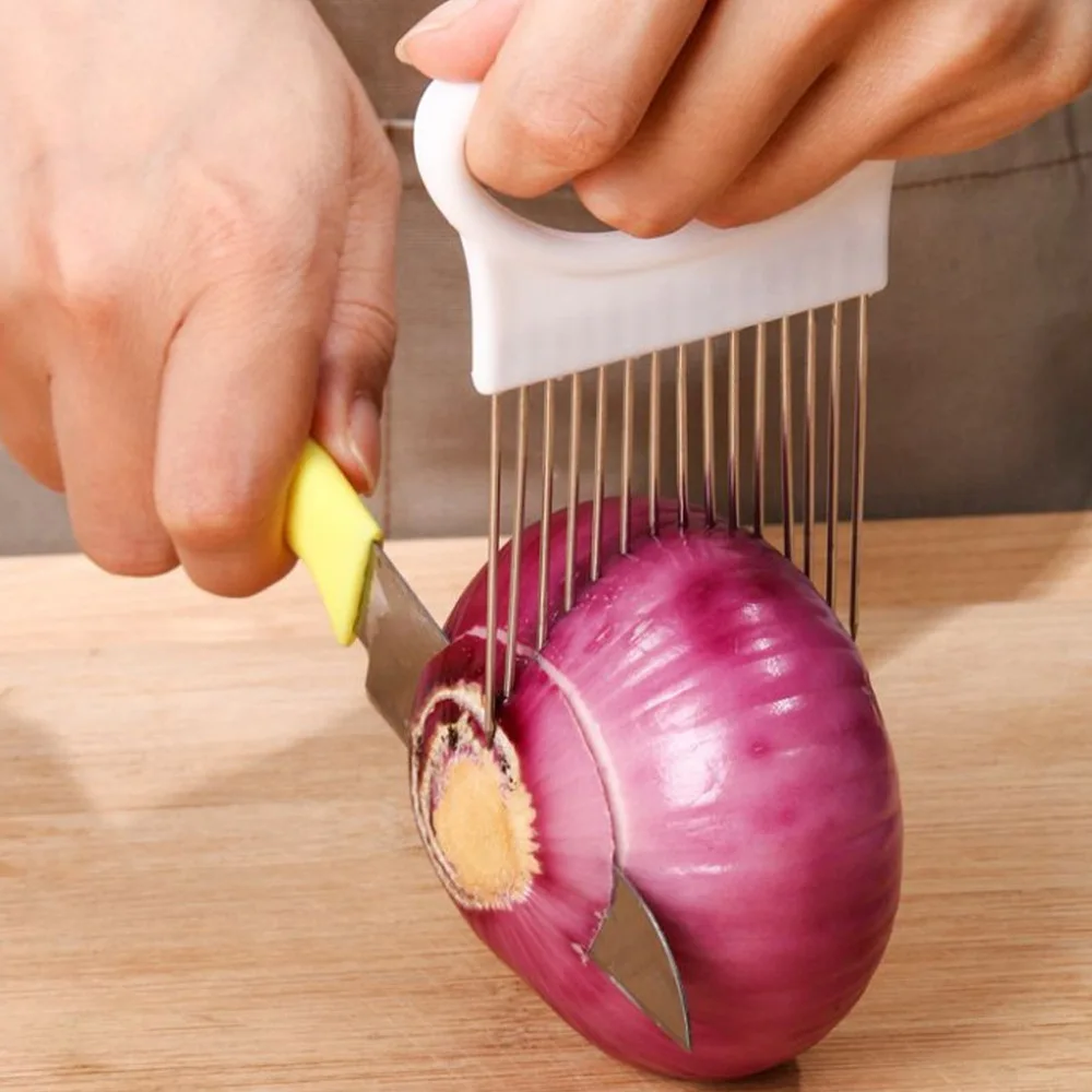 

Stainless Steel Onion Needle Fork Vegetable Fruit Slicer Tomato Cutter Cutting Holder Kitchen Accessorie Tool Cozinha Acessório